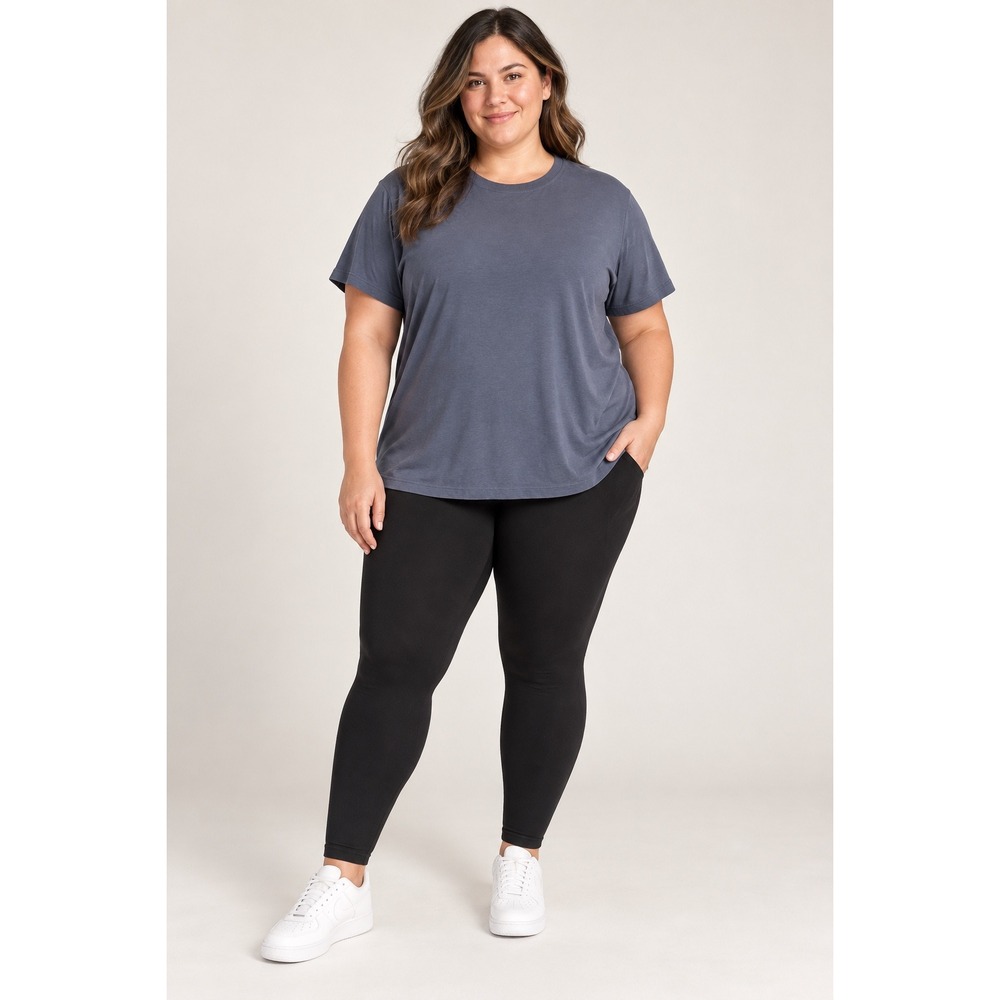 Athleta Essential Tee Charcoal Blue\Gray Short Sleeve Crew Neck Top 2X 658265-15